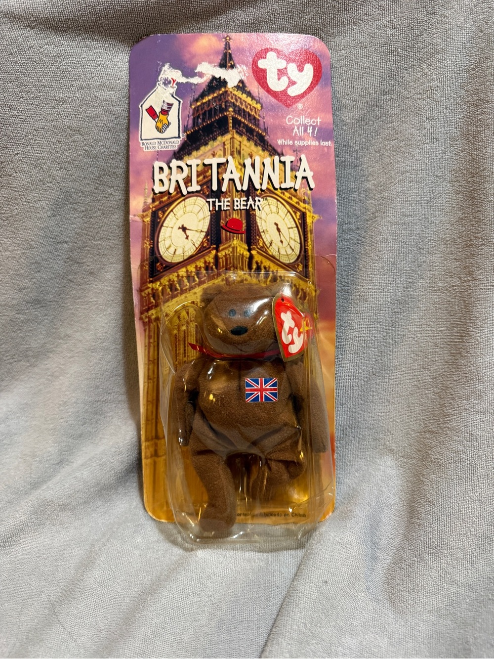 Ty Britannia Bear Plush - Brown with Union Jack